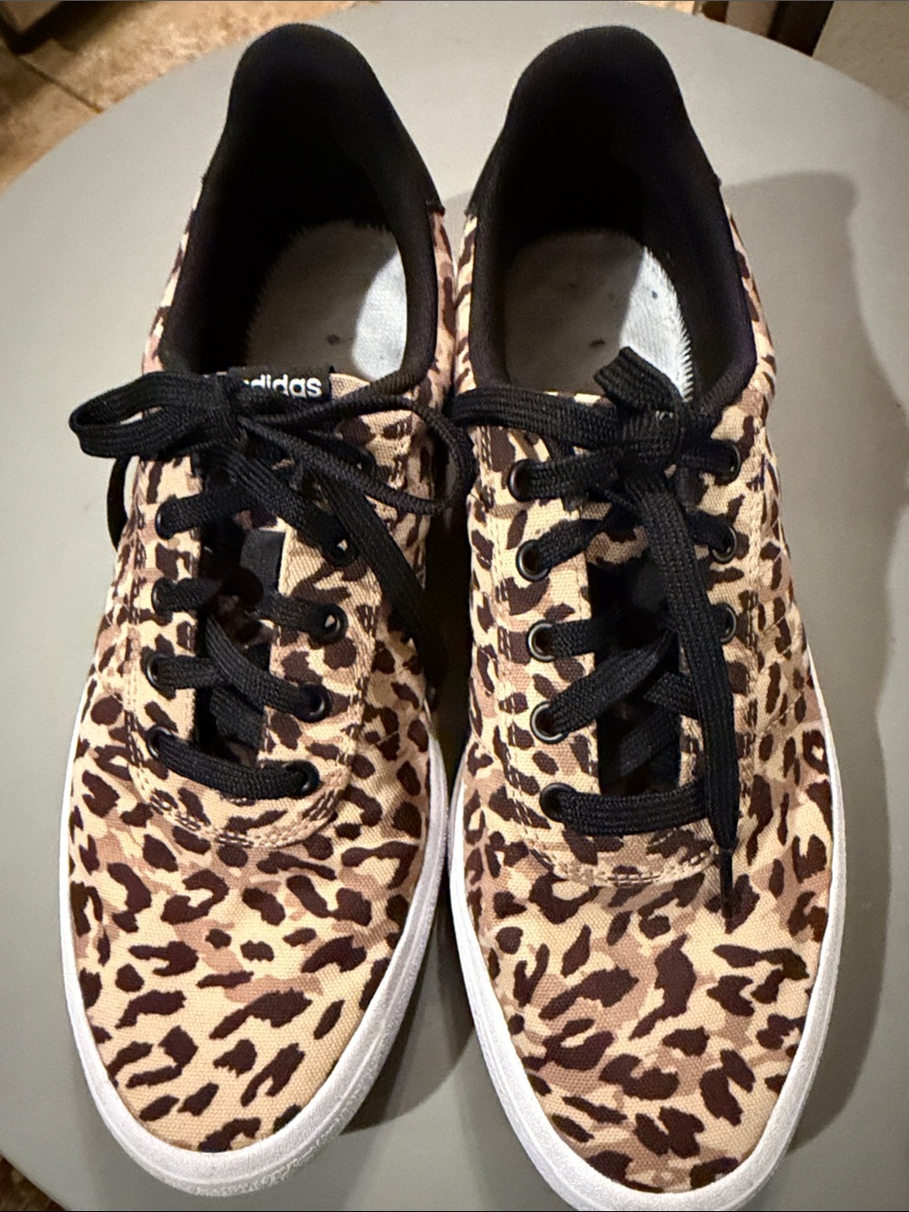adidas Women’s Leopard Print Sneakers in Brown and Black